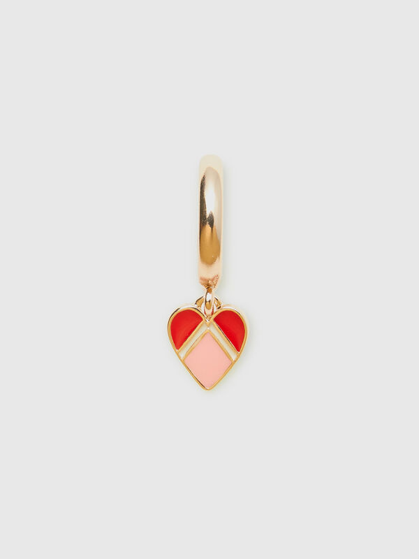 C hoop earrings with heart Women