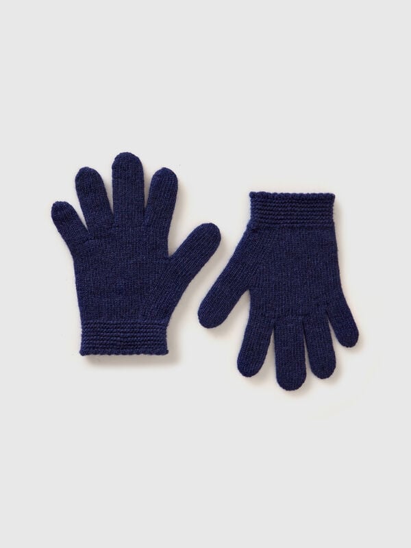 Gloves in stretch wool blend Junior Boy