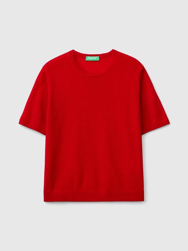 Short sleeve sweater in pure Merino wool Short sleeve sweater in pure Merino wool Women