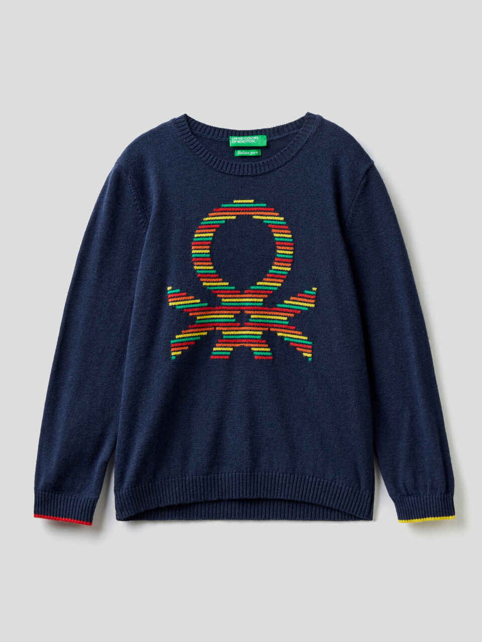 Sweater with multicolored logo image number 1