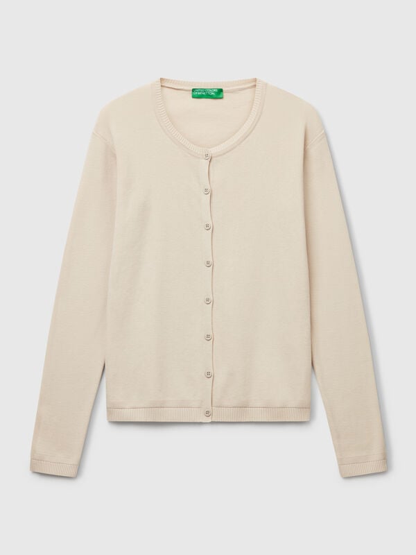Beige 100% cotton cardigan Women