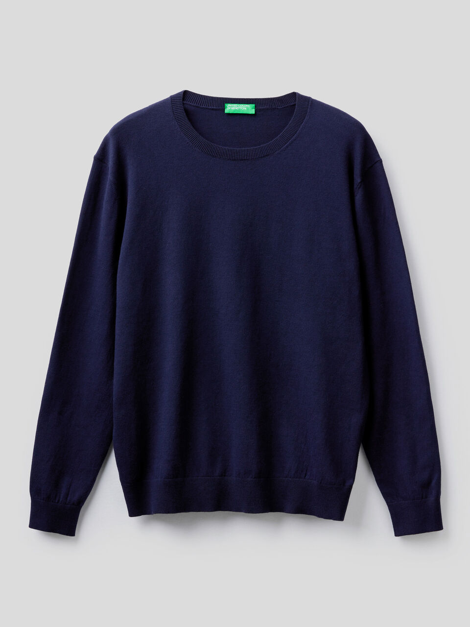 Crew neck sweater in lightweight cotton blend image number 1