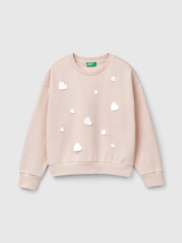 Sweatshirt with heart sequins Junior Girl