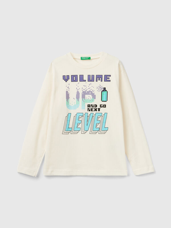 T-shirt with print in warm organic cotton Junior Boy