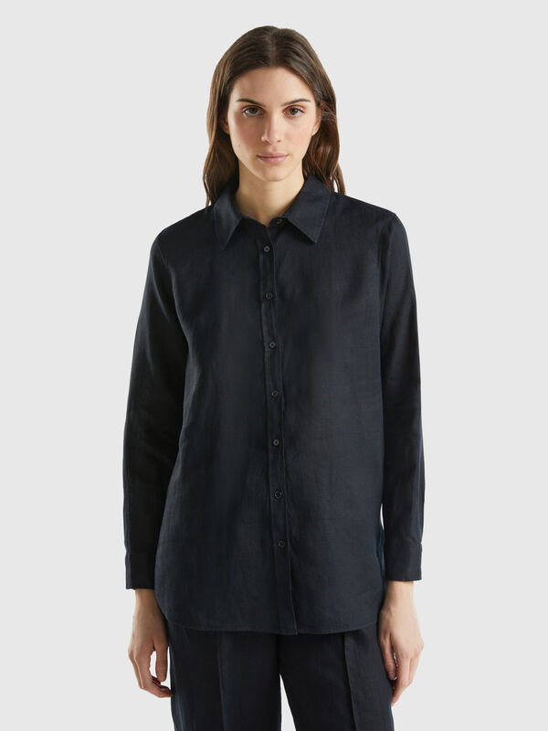 Long shirt in pure linen Women