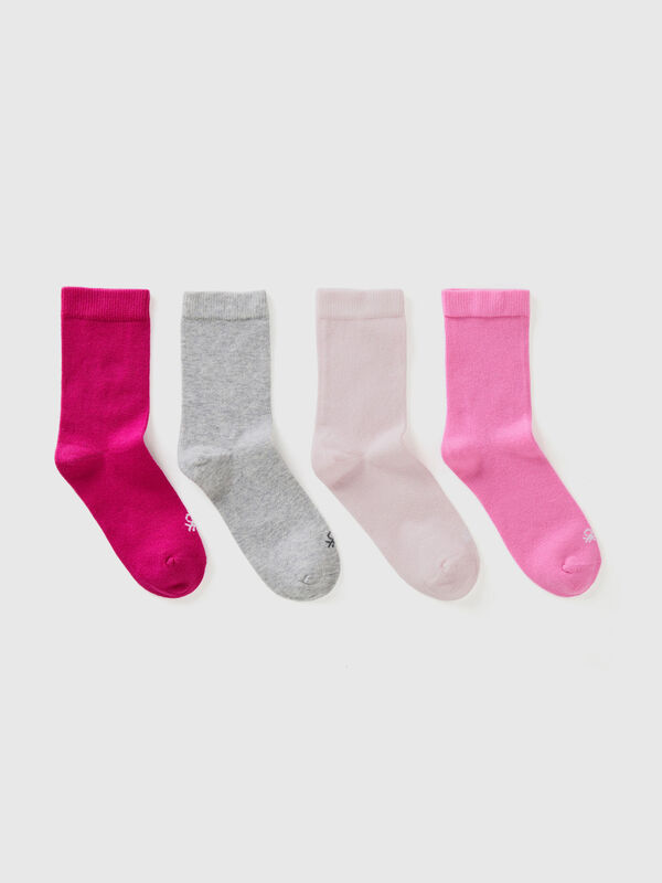 Four pairs of socks in organic stretch cotton Junior Boy