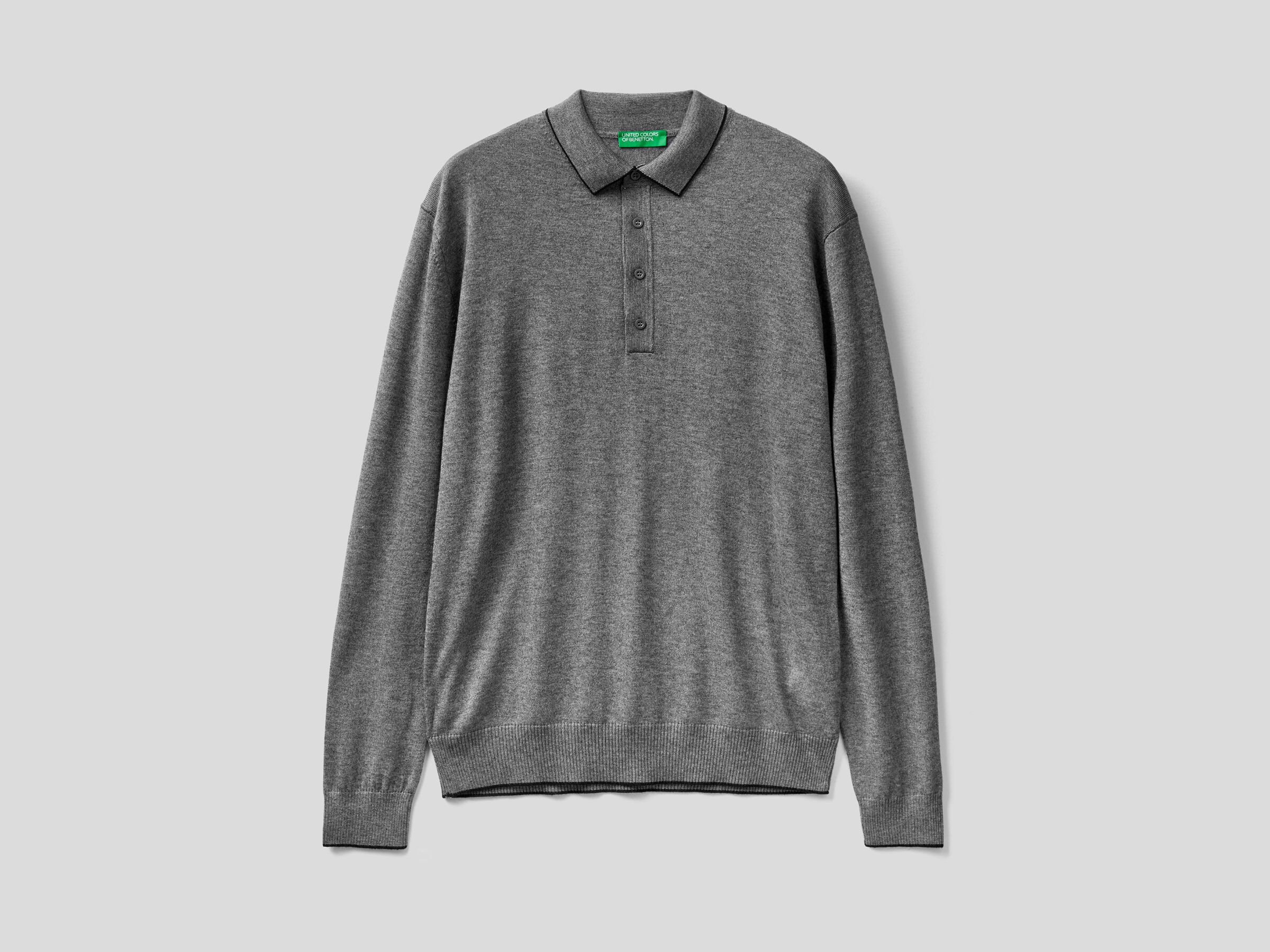 Long sleeve knit polo image number 4