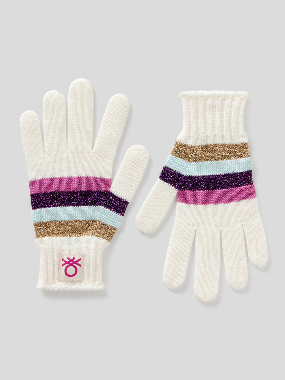 Multicolored striped gloves image number 1