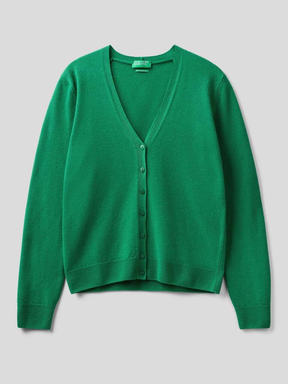 V-neck cardigan in pure virgin wool image number 1