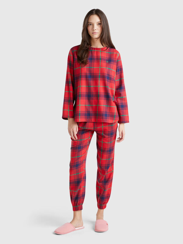 Flannel tartan trousers Women