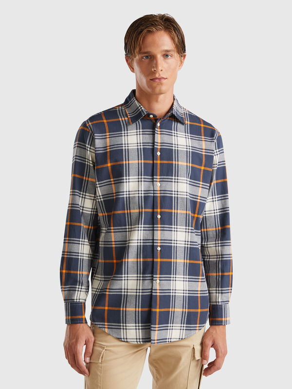 Check flannel shirt Men