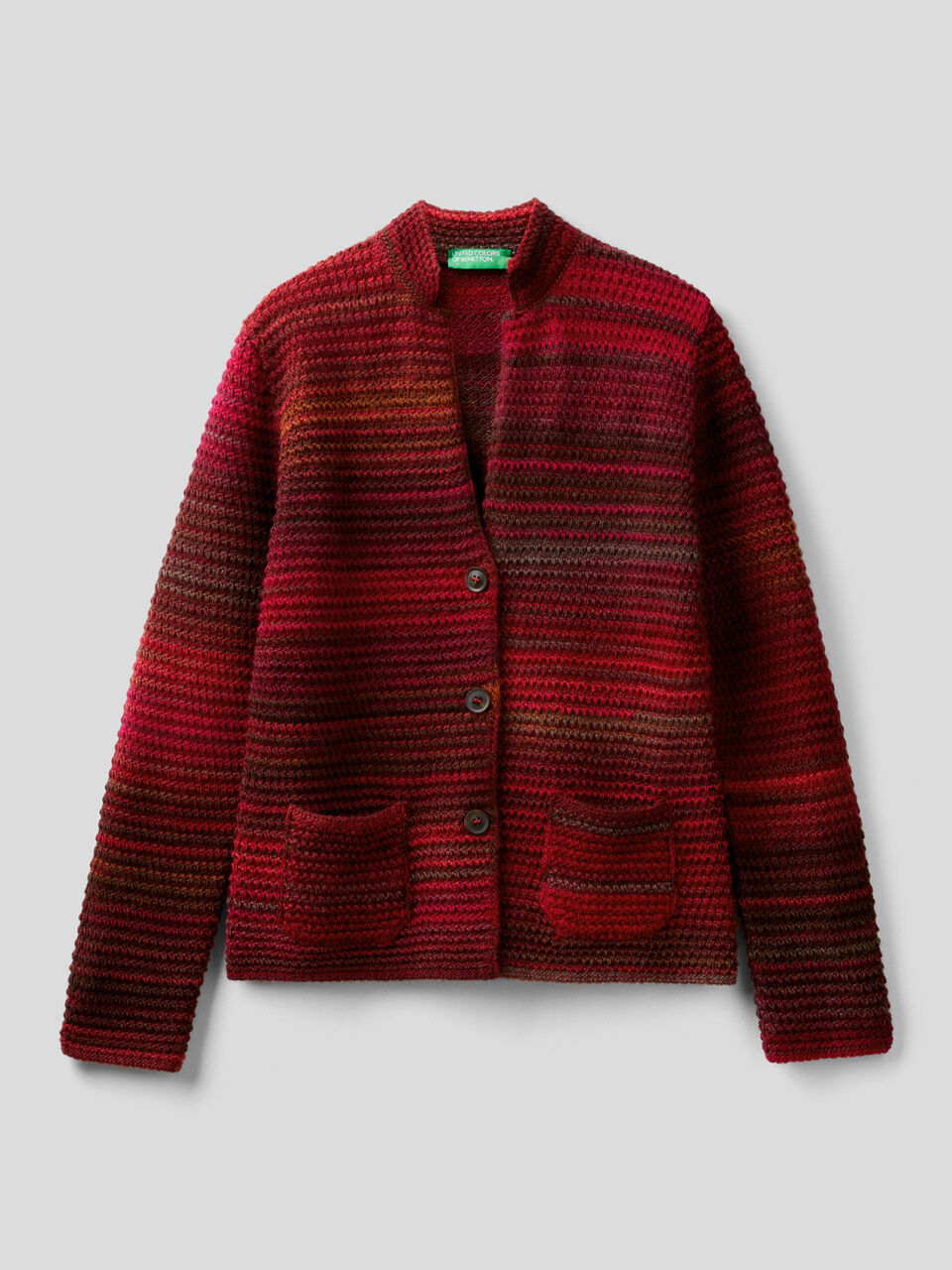 Knit jacket in multicolor wool blend image number 1