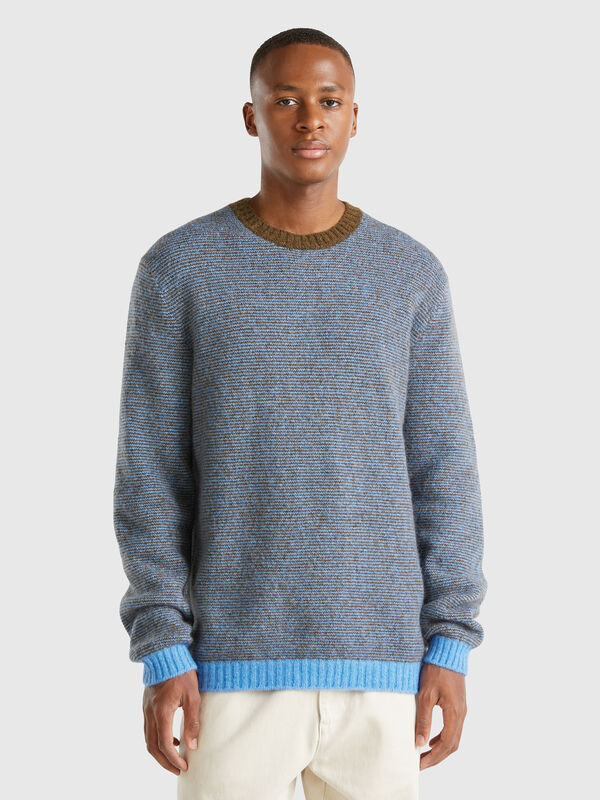 Striped sweater in alpaca and wool blend Men