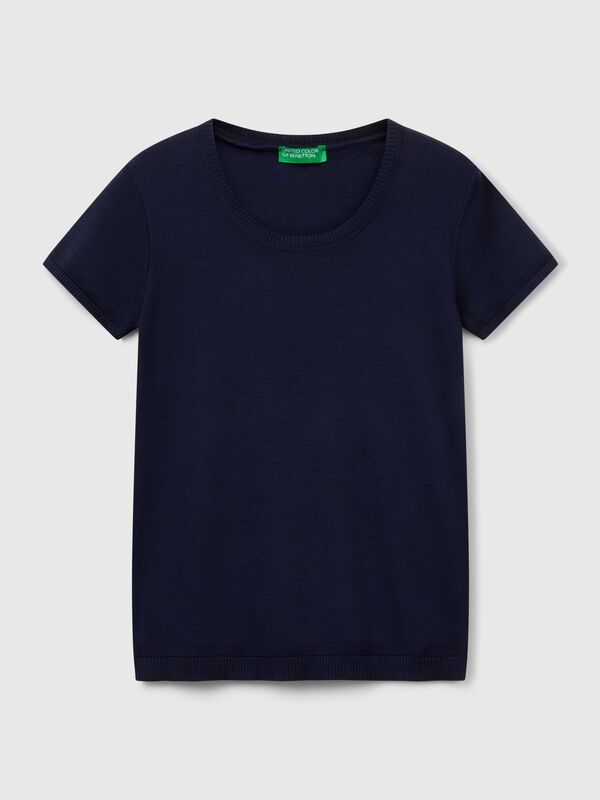 Short sleeve sweater in pure cotton Short sleeve sweater in pure cotton Women