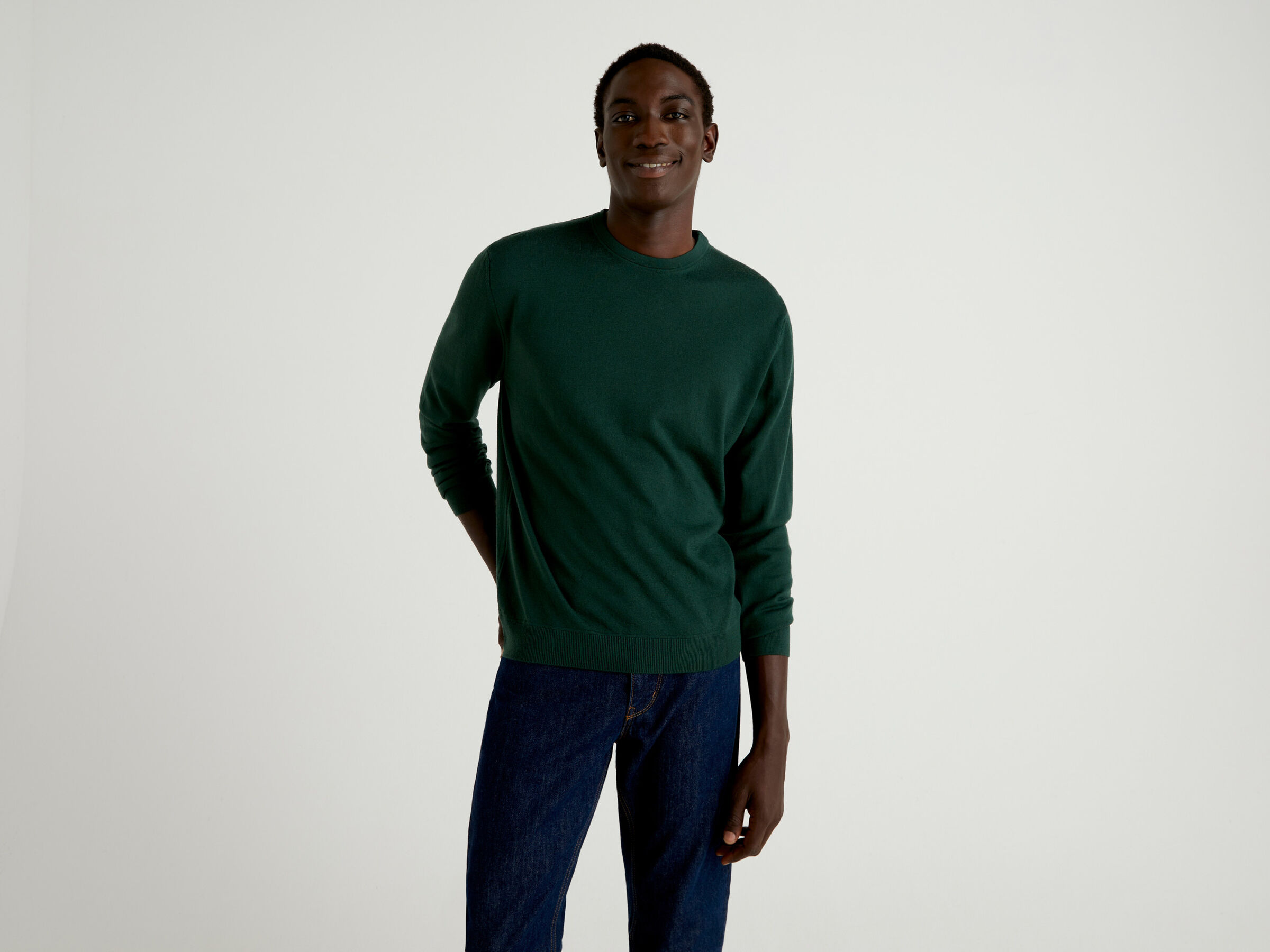 Crew neck sweater in pure virgin wool image number 3
