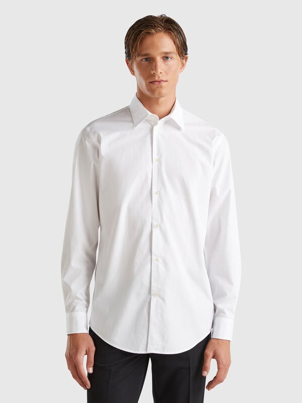 White shirt in organic cotton Men