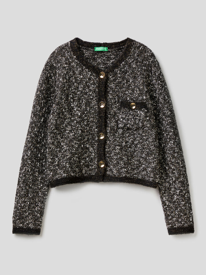 Knit jacket with lurex image number 1