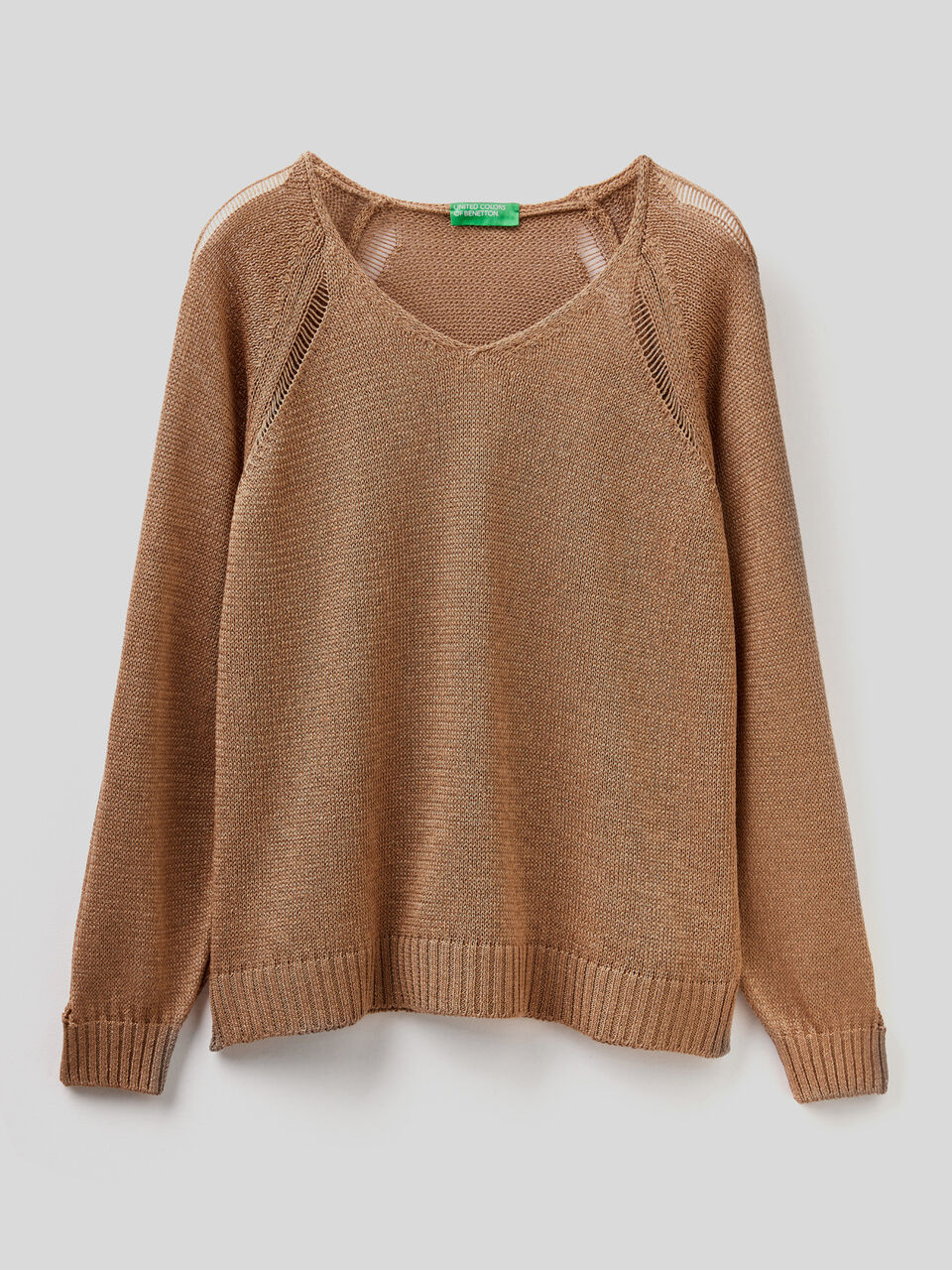 Sweater with wide stitch detail image number 1