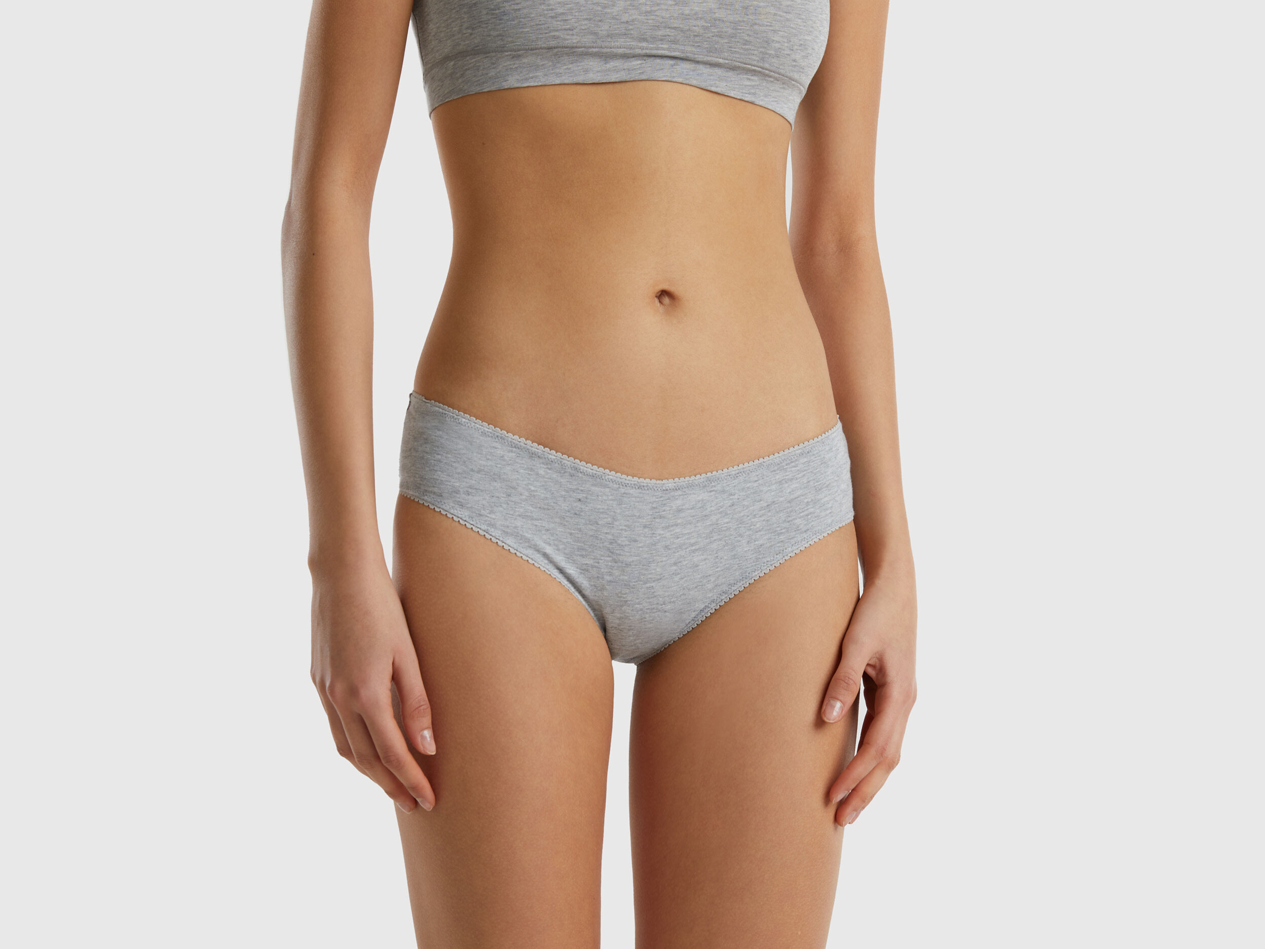 Basic underwear in stretch organic cotton Light Gray Benetton