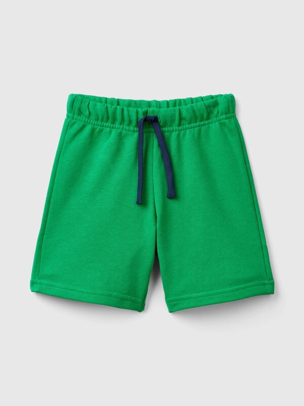 Bermuda shorts in pure cotton fleece Junior Boy