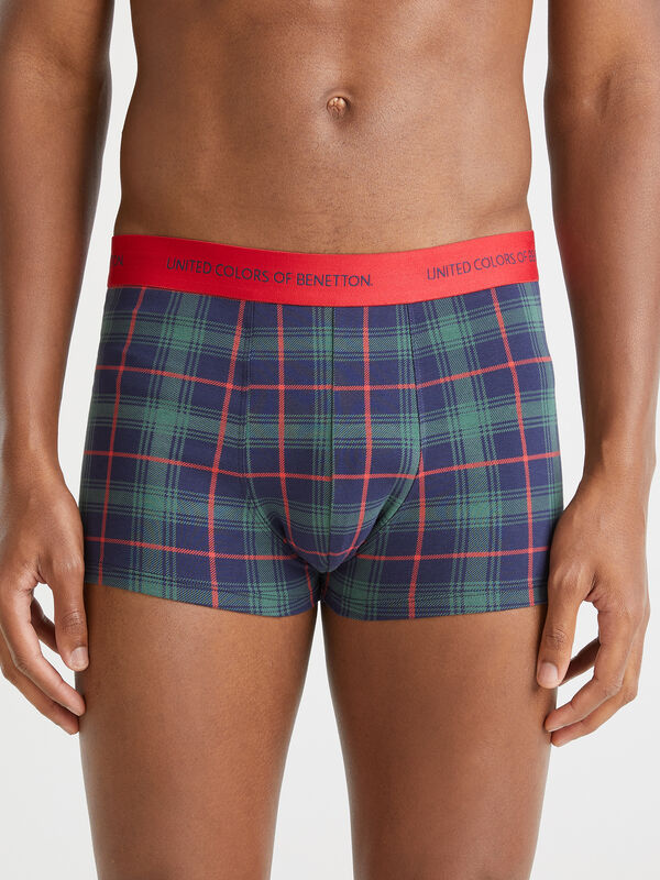 Blue and green tartan boxers Men