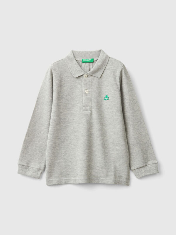 Long sleeve polo in organic cotton Junior Boy