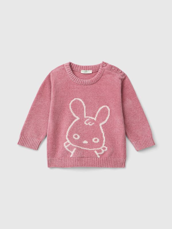 Sweater with bunny inlay New Born (0-18 months)