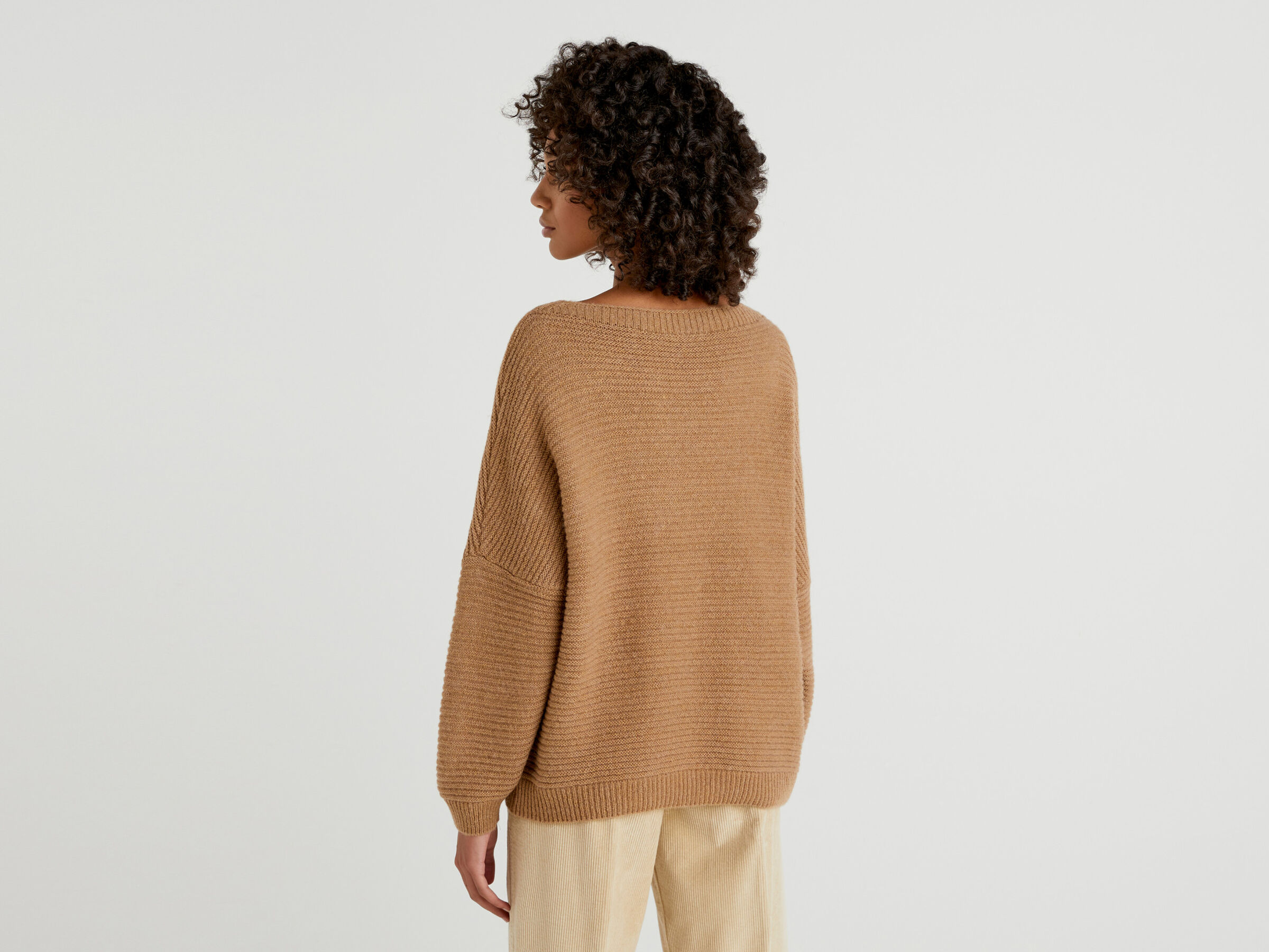 Boxy fit sweater in wool blend image number 2
