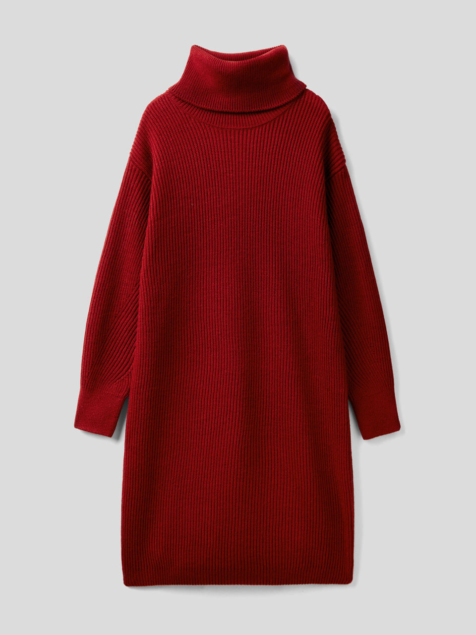 High neck dress with in wool blend image number 1