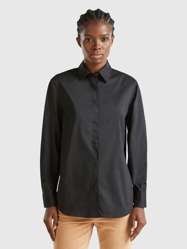 Shirt in stretch cotton blend Women