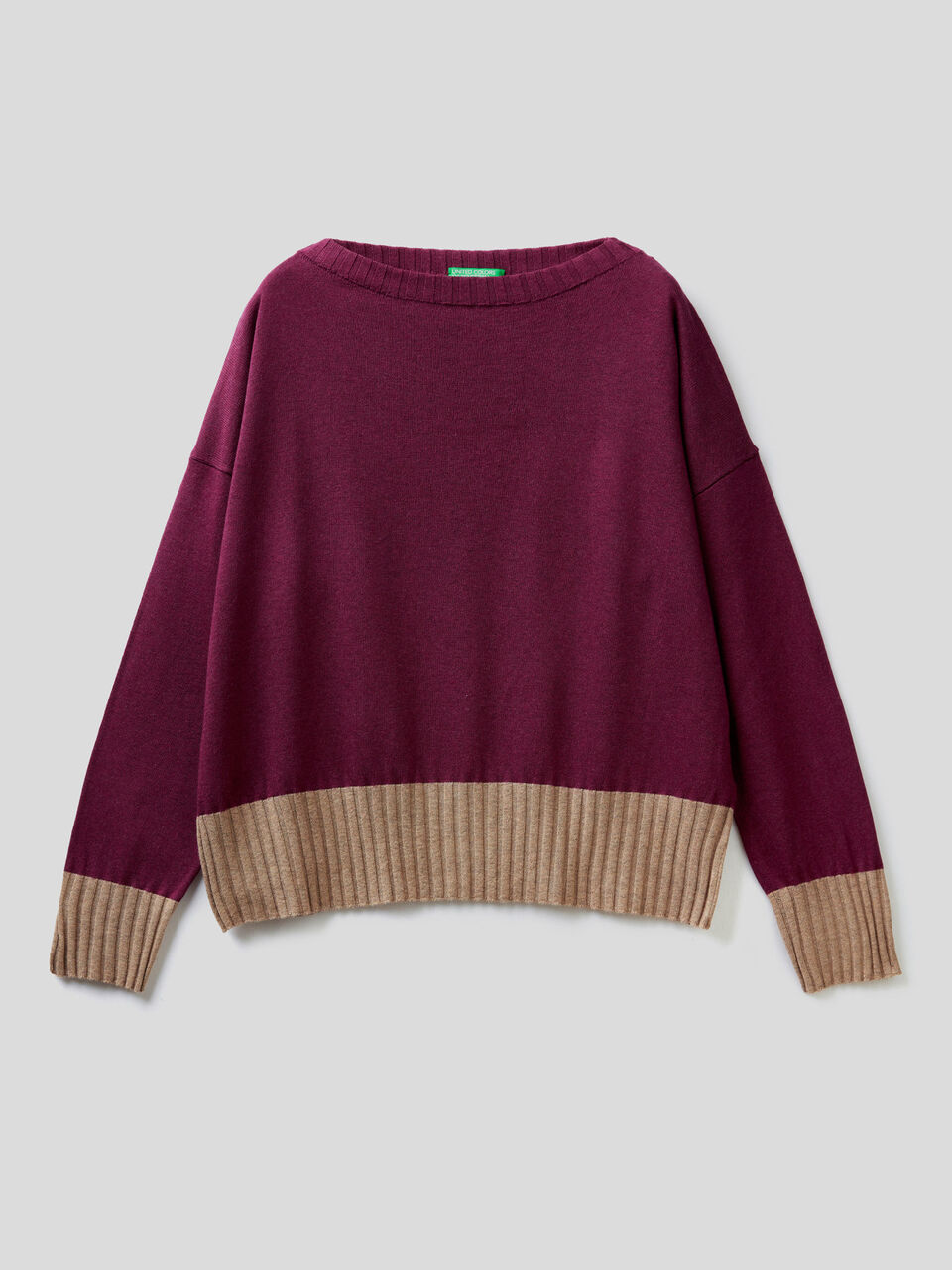 Boxy fit sweater in wool blend image number 1