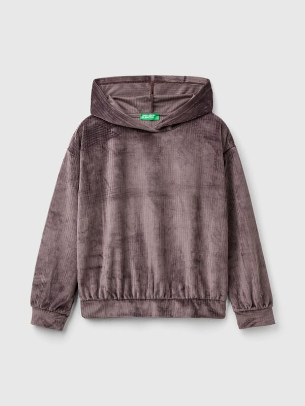 Sweatshirt in chenille with hood Junior Girl