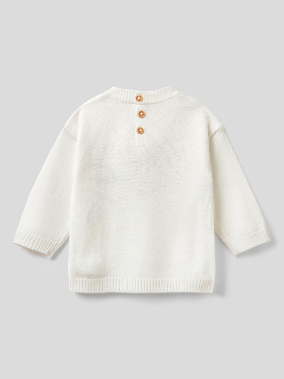Crew neck sweater with embroidery image number 2
