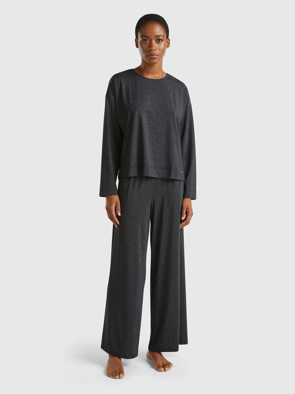 Wide trousers with lurex Women