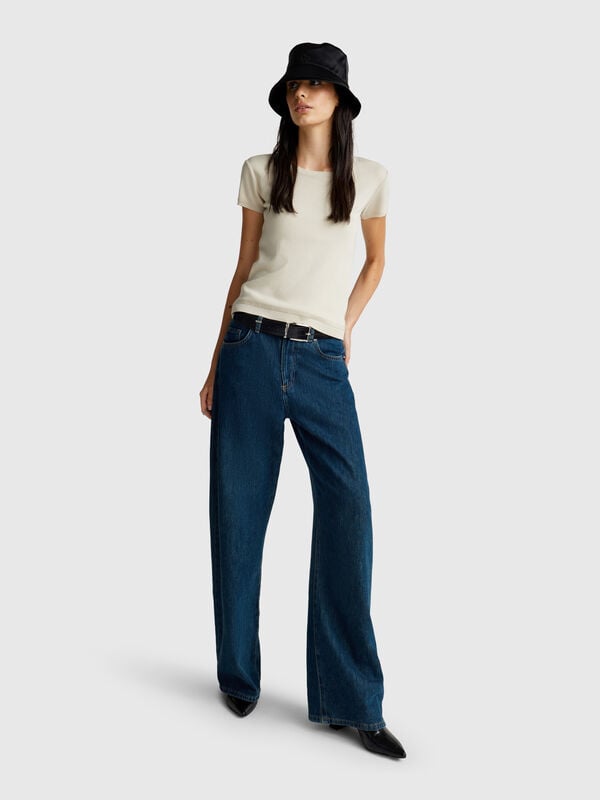 Short sleeve sweater in pure cotton Women