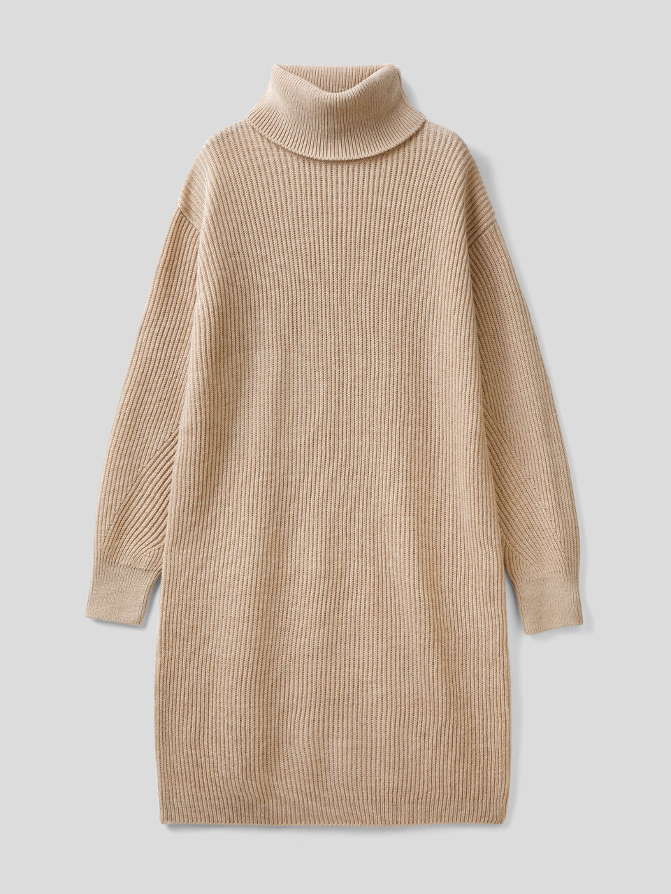 High neck dress with in wool blend image number 1