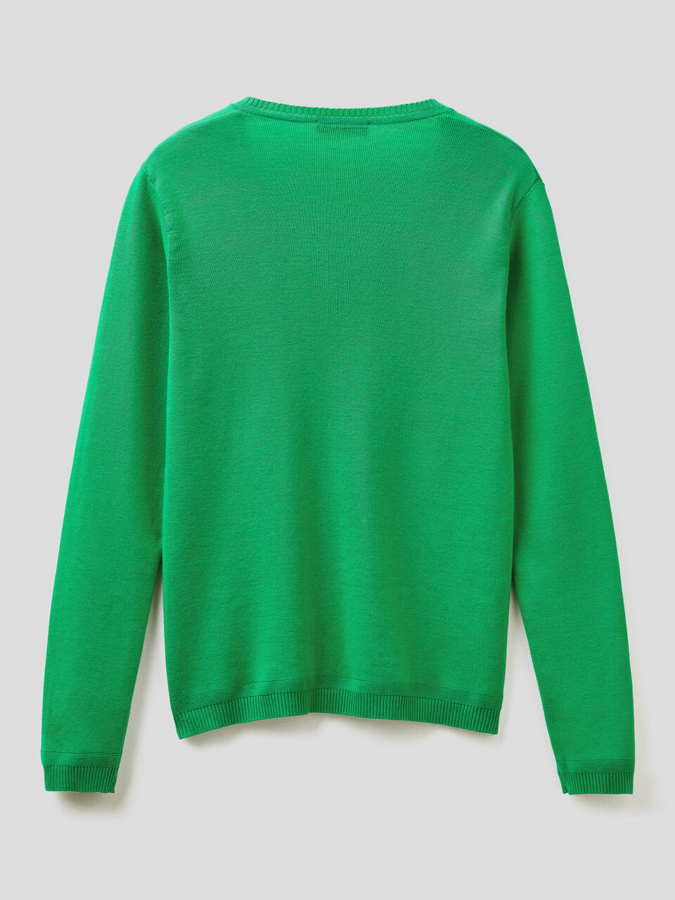 Pure cotton sweater with V-neck image number 2