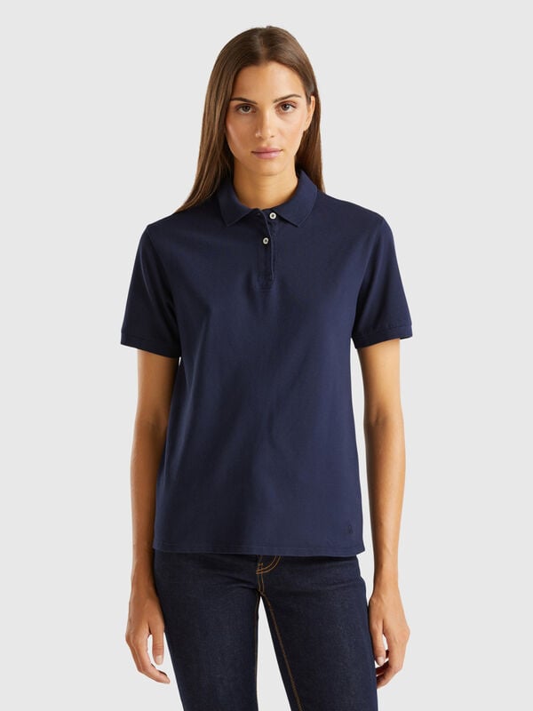 Polo in stretch organic cotton Women