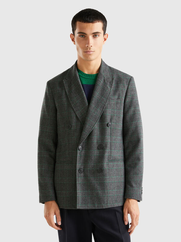 Double-breasted Prince of Wales jacket Men
