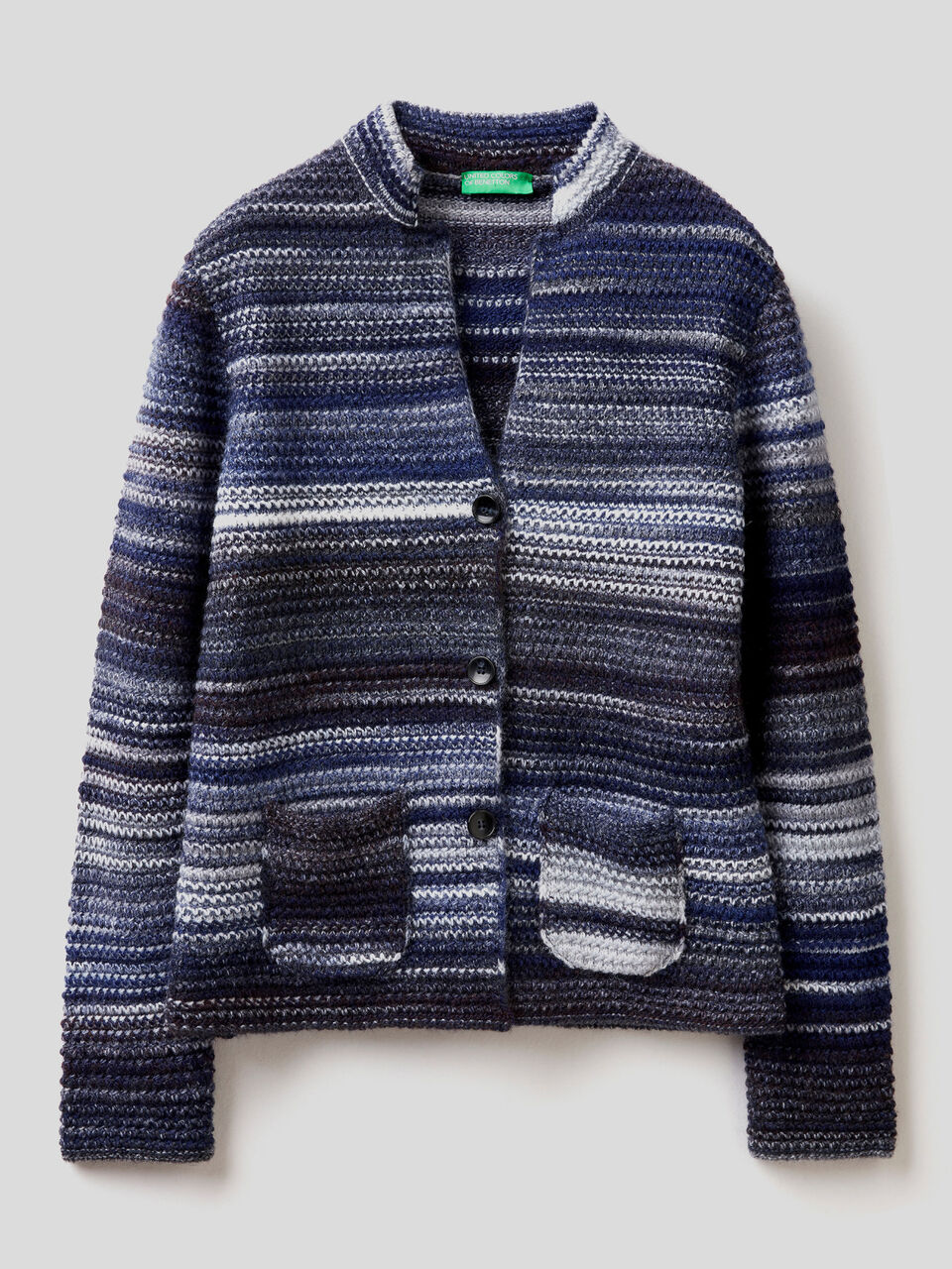 Knit jacket in multicolor wool blend image number 1