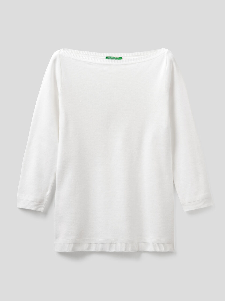 100% cotton boat neck sweater image number 1