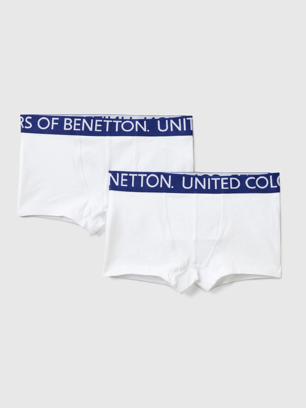 Two pairs of boxers in stretch organic cotton Junior Boy
