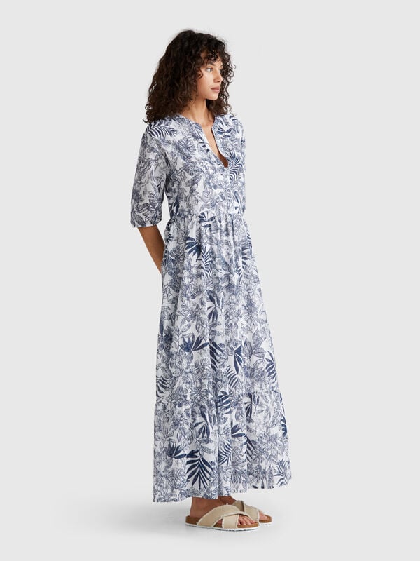 Dress with tropical print Women