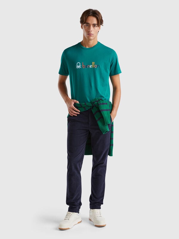 Slim fit stretch velvet trousers Men