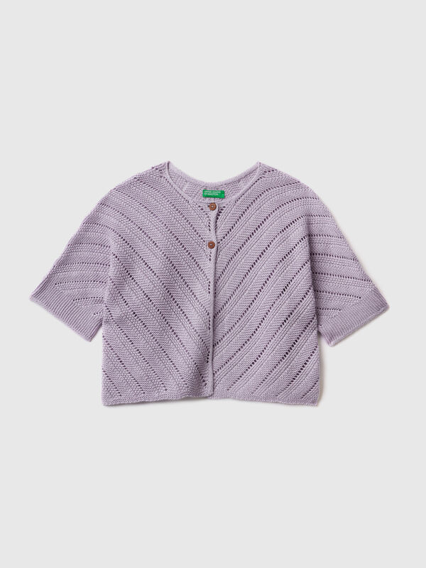 Open-knit cardigan in linen blend