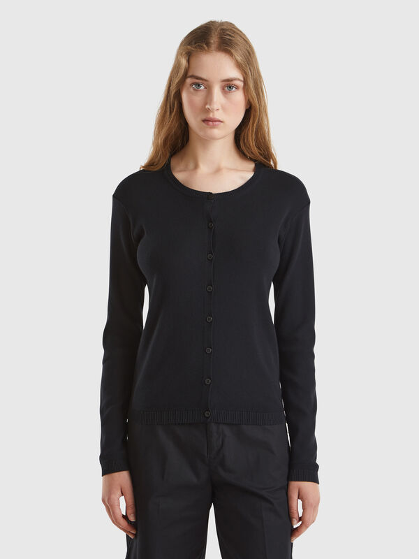 Black 100% cotton cardigan Women