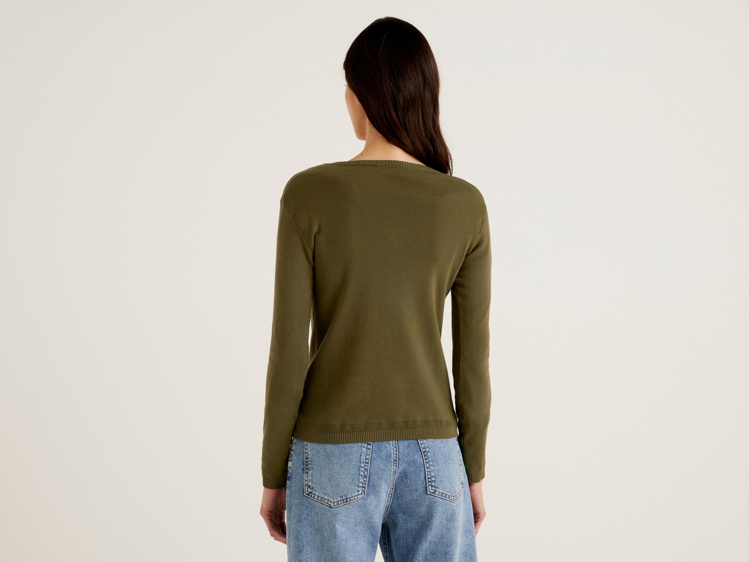 Crew neck cardigan in pure cotton image number 2