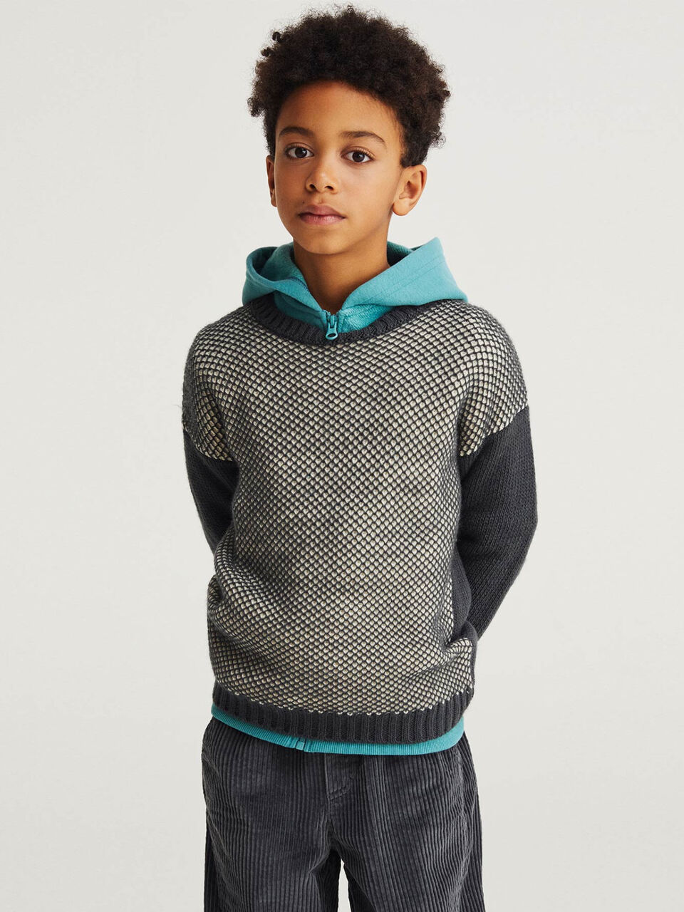 Crew neck mesh sweater image number 1