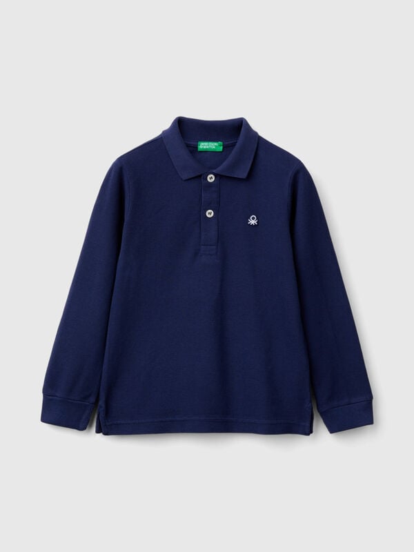 Long sleeve polo in organic cotton Junior Boy