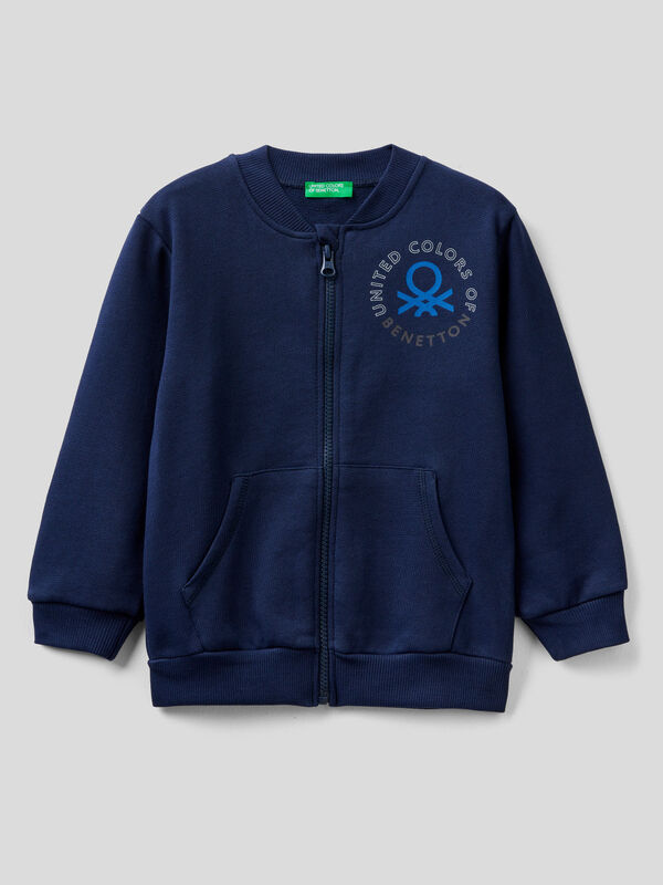 Sweatshirt in organic cotton with zip Junior Boy